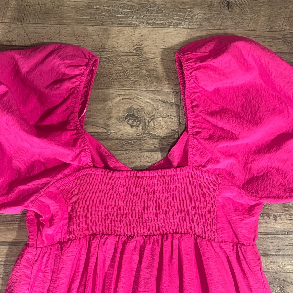 Nine West Pink Puff Sleeve Casual Dress - Size XL - Picture 10 of 12